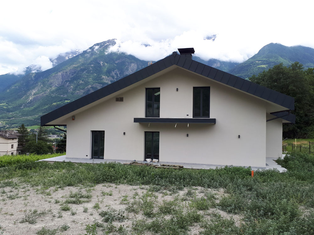 Serramento moderno bicolore legno alluminio, Aosta — foto 4